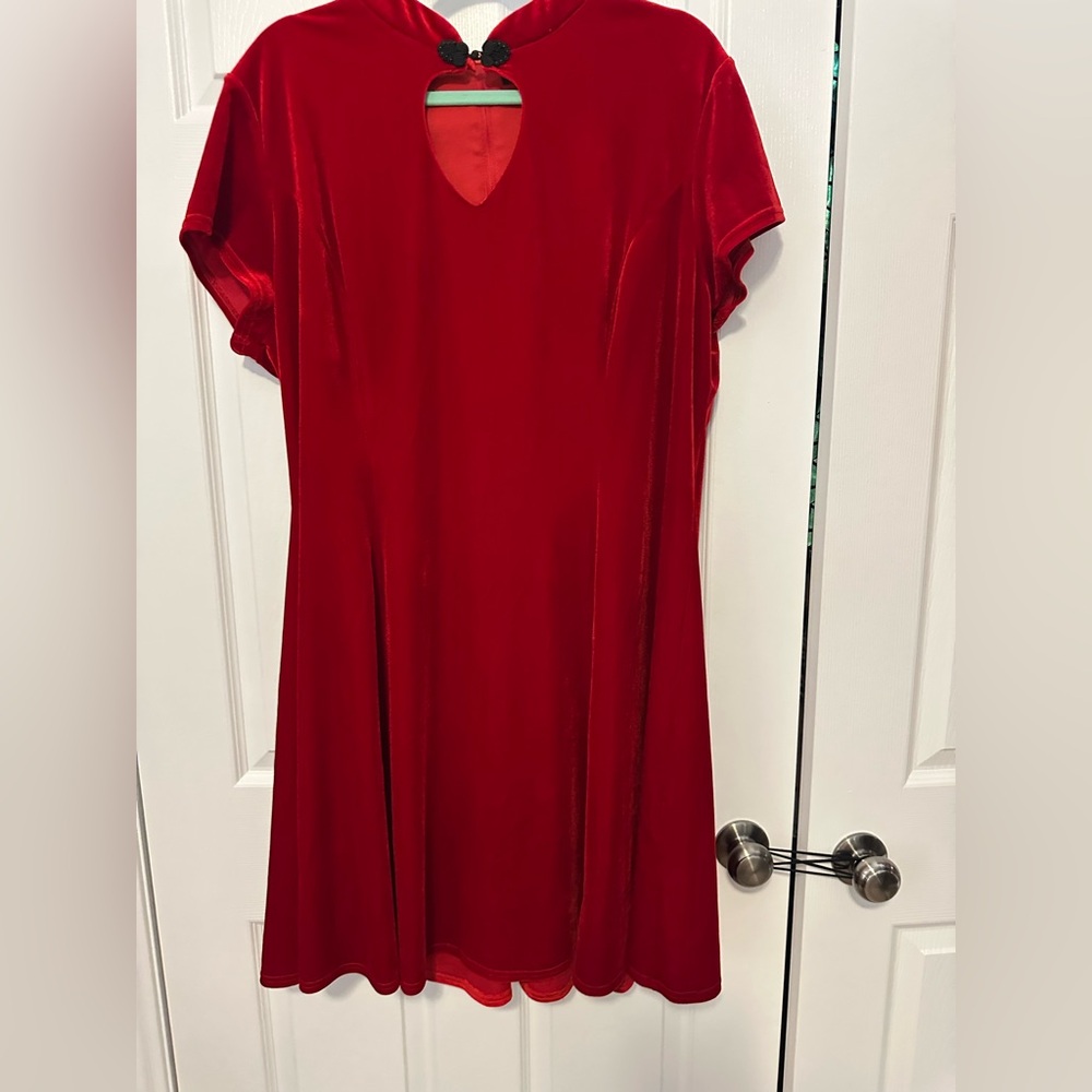 Spin doctor Elegant Red Velvet Dress
